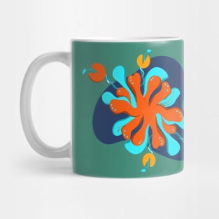 Flower orange blue tropical cute Mug